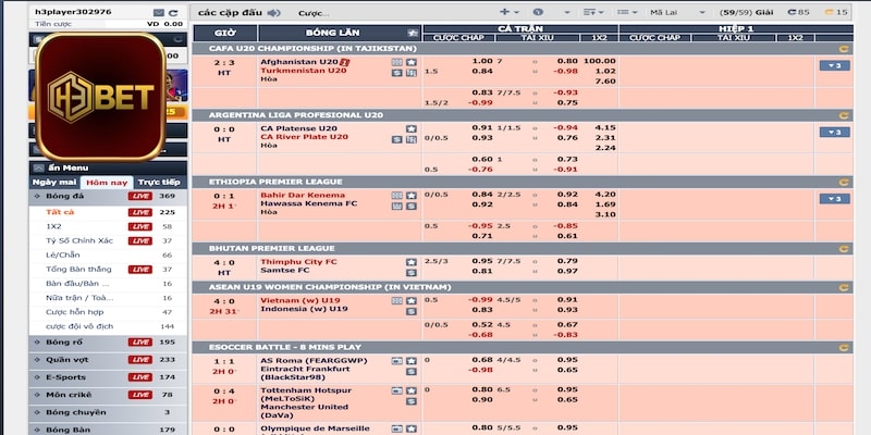CMD368 - Sảnh thể thao H3bet không thể bỏ qua