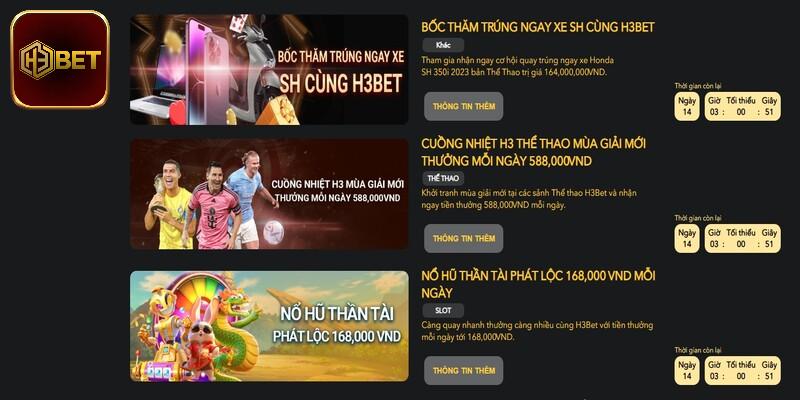 Điều khoản sử dụng H3bet về nhận thưởng khuyến mãi tại web