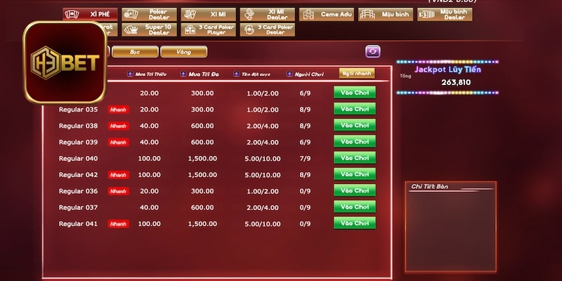 Game bài H3bet luôn có giao diện thân thiện