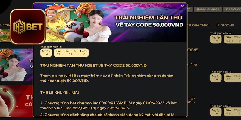 Khuyến mãi H3bet tặng người chơi mới 50k