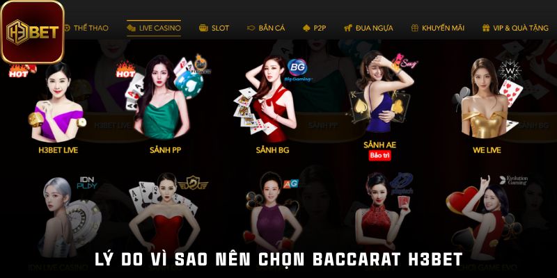Lý do vì sao nên chọn baccarat H3bet