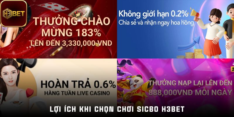 Nhận khuyến mãi và nhiều lợi ích khác khi chơi sicbo H3bet