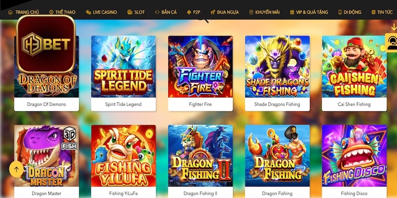 Sảnh bắn cá H3bet JDB sở hữu nhiều game khủng