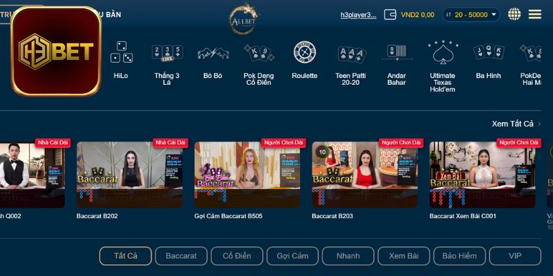 Ưu điểm nổi bật của chuyên mục Live Casino H3bet